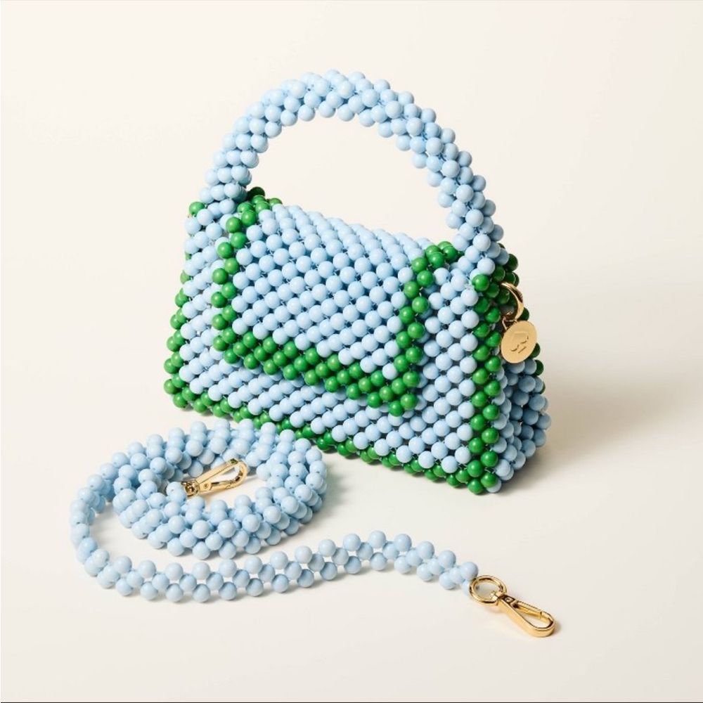kate spade new york x Target Colorblock Beaded Crossbody Bag - Green/Blue NWT - Picture 2 of 4